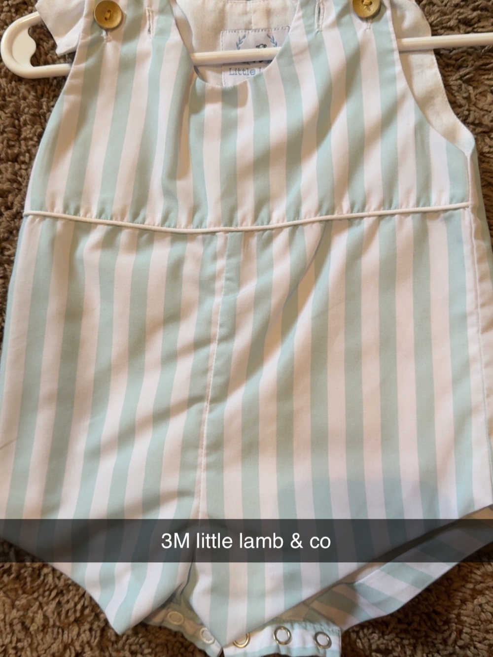 Mint & white stripe romper